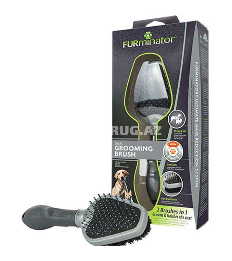 Щётка Furminator Dual Grooming Brush-универсальный инструмент для ежедневного ухода за шерстью собаки.