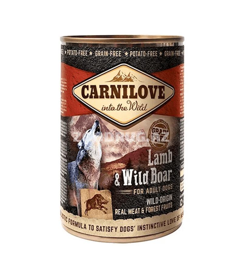 Carnilove Dog Grain Free Adult yaş yem, qoyun və donuz ətli, 400 qr.