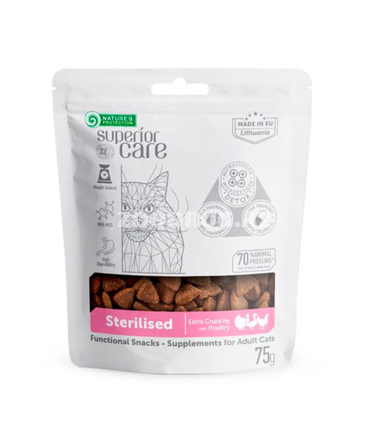 Лакомства Nature's Protection Superior Care Sterilised Adult Cat пищевая добавка для стерилизованных взрослых кошек с мясом домашней птицы 75 гр.