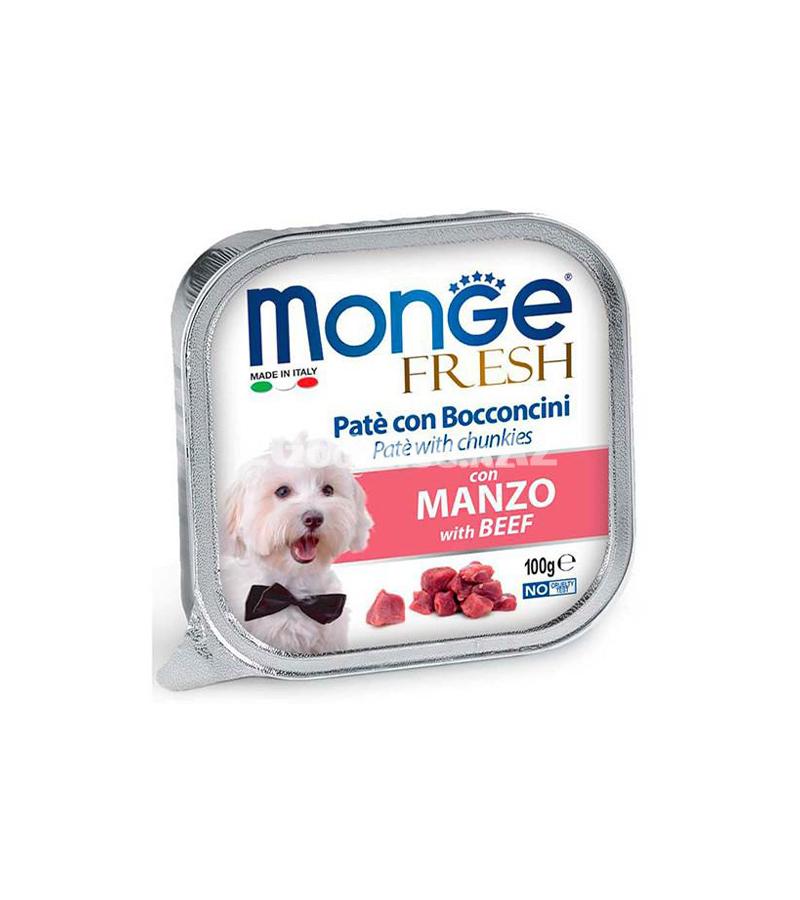Nəm yem MONGE FRESH DOG yetkin itlər üçün mal əti dadi ilə paştet 100 qr.