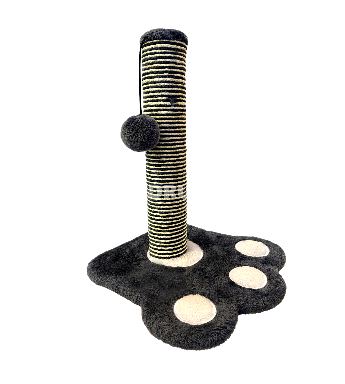 Когтеточка-столбик - лапа Nunbell #263 из сизаля с игрушками. Цвет: Черный. Высота: 40 см.