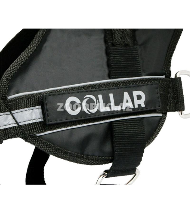 Шлея нейлоновая для собак Collar Dog Extremе Police №4 с фонариком черная 70-100 см