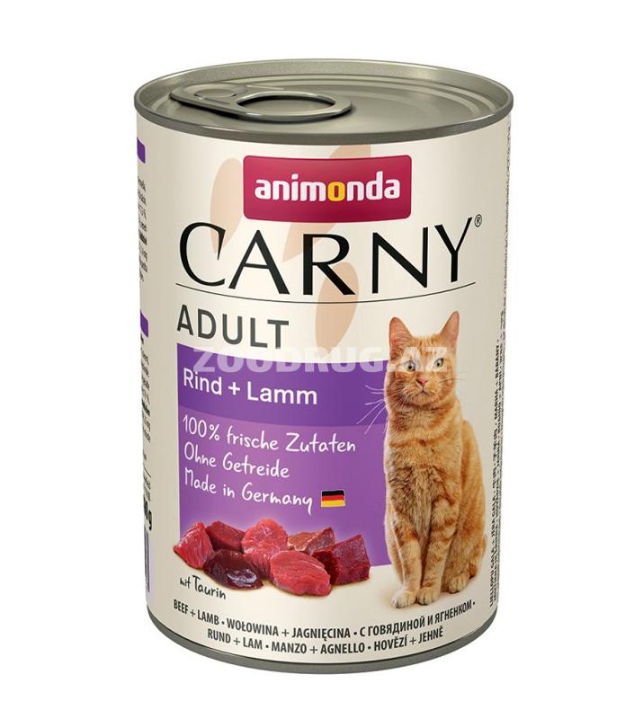 Влажный корм ANIMONDA CARNY ADULT RIND + LAMM для взрослых кошек с говядиной и ягненком  400 г