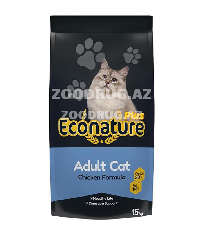 Сухой корм Econature Plus Adult Cat Chicken Formula для взрослых кошек со вкусом ягненка 15кг
