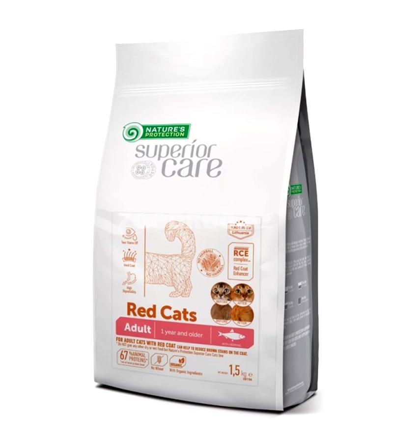 Сухой корм Nature's Protection Superior Care Red Cats Grain Free with Herring for Adult All Breeds  сухой беззерновой корм с сельдью для взрослых кошек всех пород с рыжей шерстью