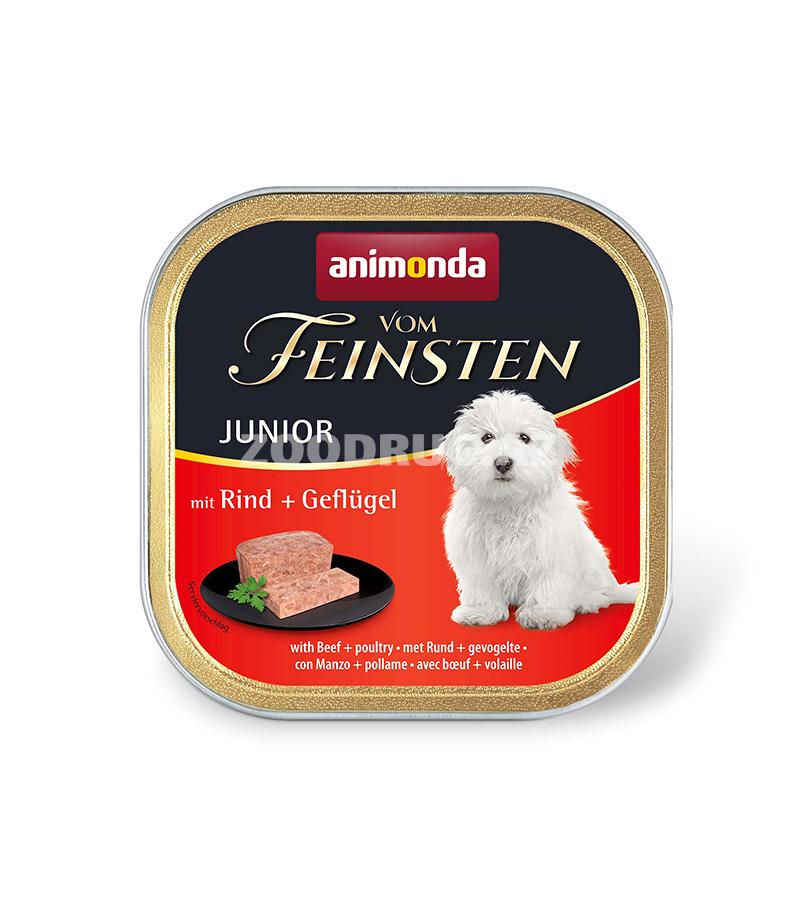 Влажный корм Animonda Vom Feinsten Junior с говядиной и мясом птицы для щенков, 150 г