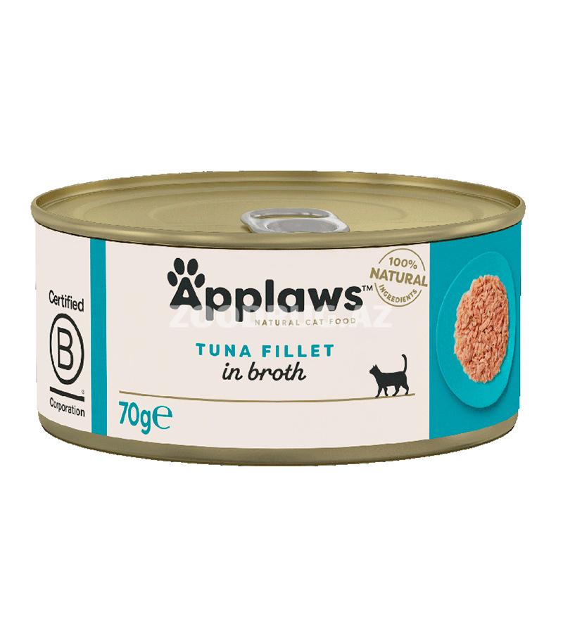 Влажный корм Applaws Tuna Fillet in broth для взрослых кошек с филе тунца в насыщенном бульоне 70 гр.