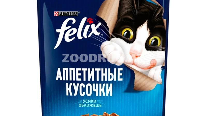 Zoodrug - Влажный корм Felix для взрослых кошек со вкусом кролика в ...